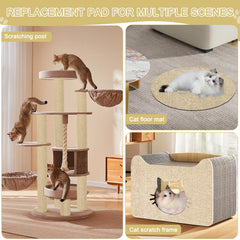 Tebanty tapis griffes chat dos adhésif beige pour une installation stable.