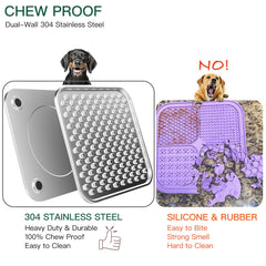 Techphardo Tapis Léchage Inox Double Paroi pour chien moyen, durabilité et plaisir.