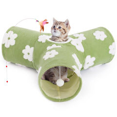 Tempcore flanelle tunnel chat vue d ensemble, divertissement actif pour chats à la maison