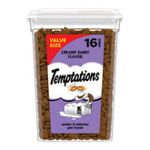 Temptations Chat croquant et doux, saveur crème lait, récompense quotidienne.