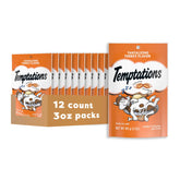 Temptations : friandises pour chats croquantes et moelleuses, sachet pratique de 85 g