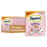 Temptations Chaton croquant extérieur et moelleux intérieur, saveur lait pour le snack.