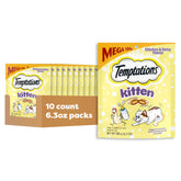 Temptations Chaton – paquet ouvert montrant les friandises croustillantes et moelleuses pour récompense.