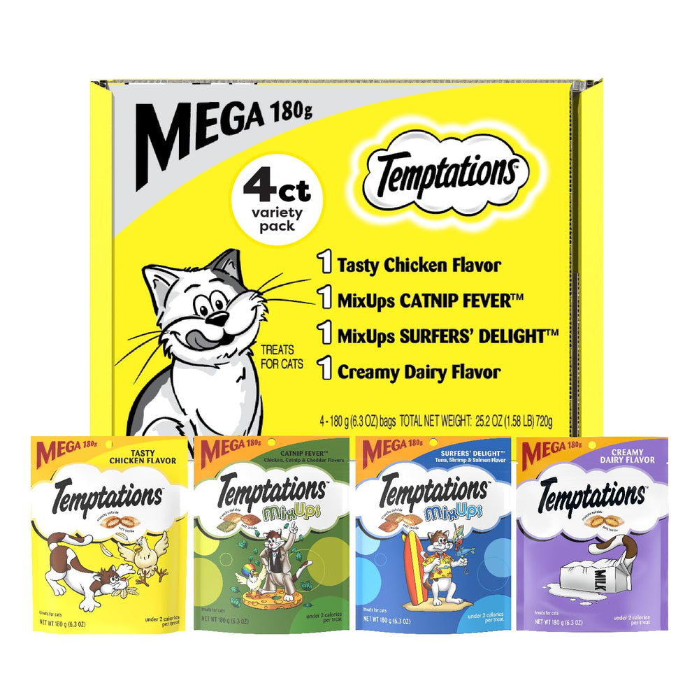 Temptations friandises chat-crunchy-doux: texture croquante extérieure, moelleuse intérieure.