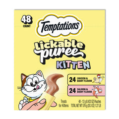 Temptations Purée chatons – sachets poulet et saumon, texture crémeuse facilitant la dégustation