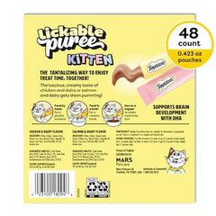 Temptations Purée chatons – sachets poulet et saumon, haute humidité pour l'hydratation