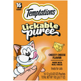 Temptations Purée Crème Fromage Chat: tube prêt à servir, récompense gourmande.