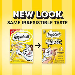 Temptations tube purée poulet crèmeuse, friandise humide idéale pour l'entraînement.