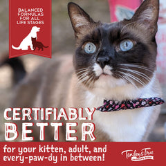 Tender & True recette sans céréales, idéale pour chats sensibles.