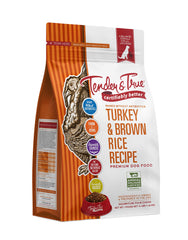 Tender & True sac dinde et riz brun, emballage prêt à nourrir votre chien.