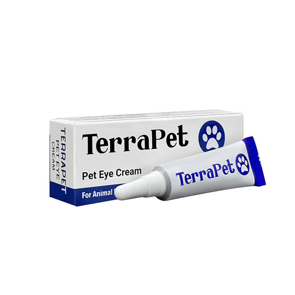 TerraPet crème yeux animaux tube — application facile autour des yeux de votre compagnon.