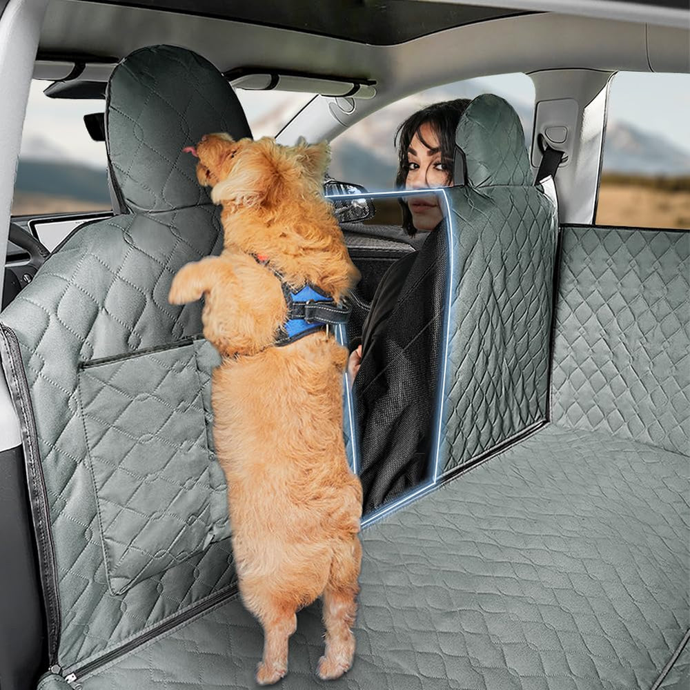 TESBEAUTY housse chien pour Tesla, protection complète du siège et têtes de dossier.