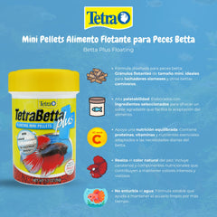 TetraBetta Plus crisps-flottants adaptés à l’alimentation en surface.