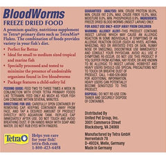 Portions sèches Tetra BloodWorms, faciles à doser pour les repas.