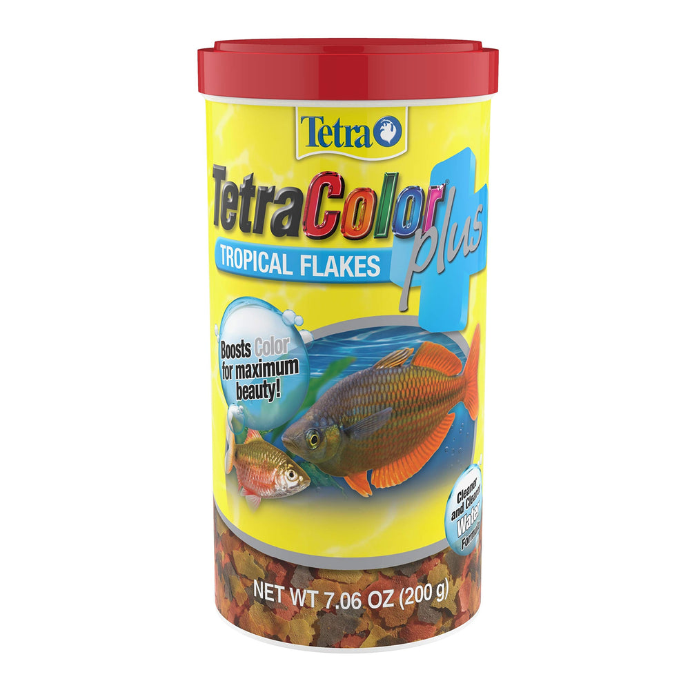 Tetra ColorPlus flocons tropical : coloration naturelle et brillance chez les poissons tropicaux.
