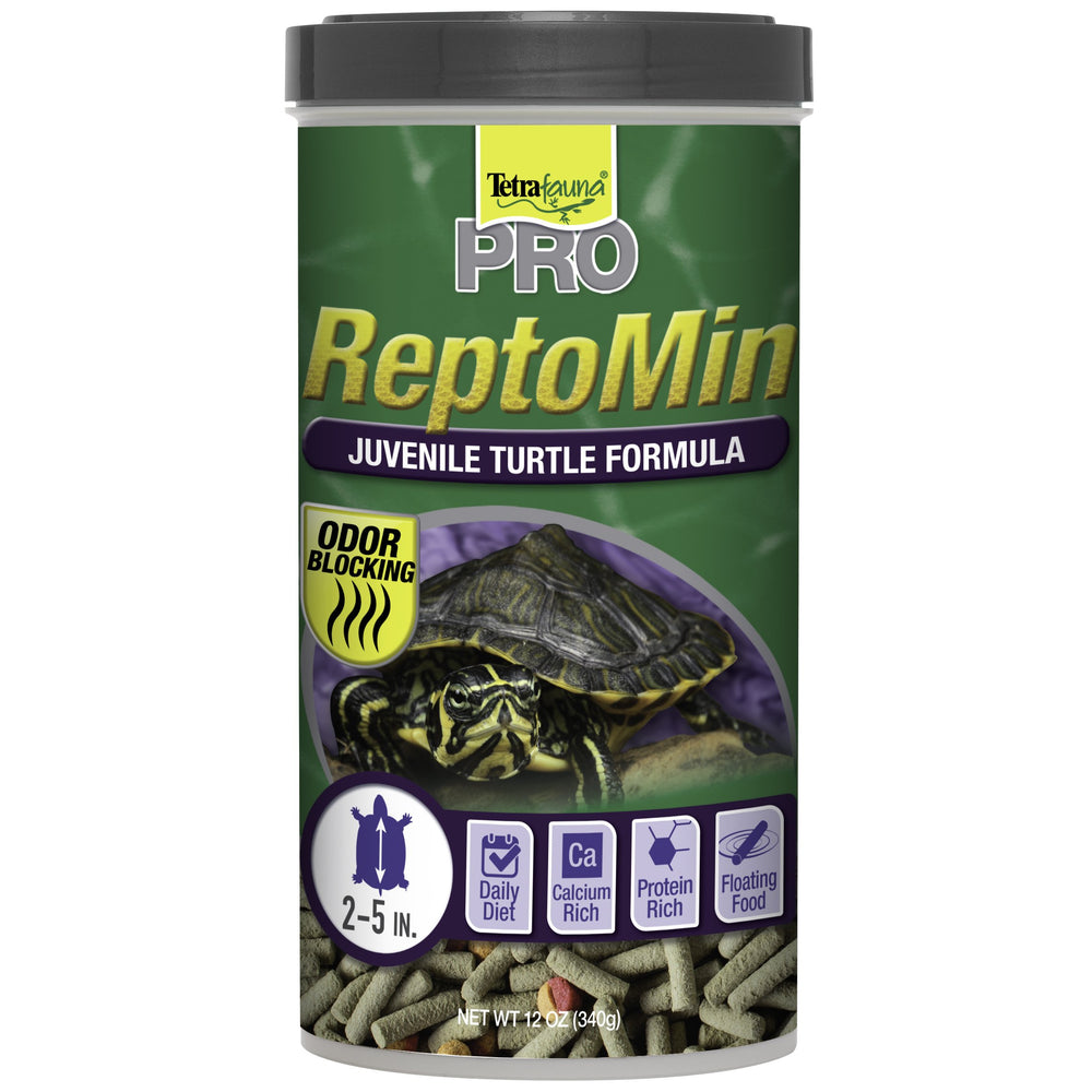 Bâtons ReptoMin Pro de Tetra pour tortues juvéniles, alimentation équilibrée et appétit soutenu.