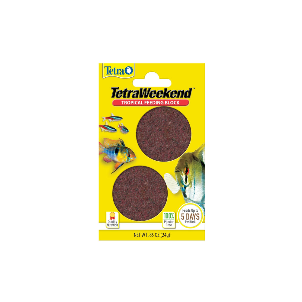 Tetra Weekend Feeder bloc gel visible, alimentation prolongée pour poissons tropicaux.