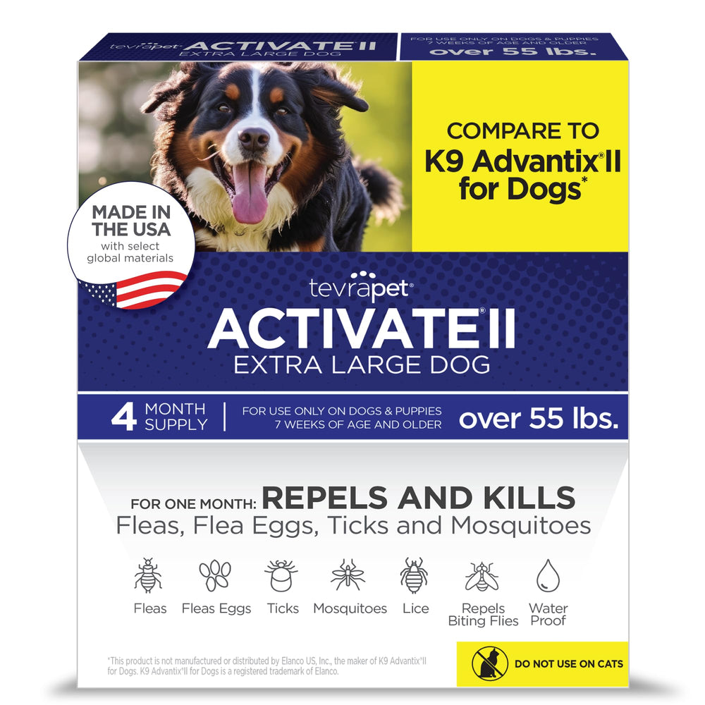 TevraPet Activate II : pipettes topiques, application rapide pour repousser puces et tiques.