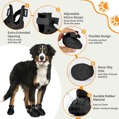 TEWIWAP bottes chien velcro réfléchissant pour meilleure visibilité nocturne