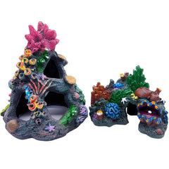 Décoration Tfwadmx en corail résine, cachette Betta sûre pour l'aquarium.