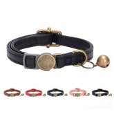 THAIN collier cuir cloche brass, repérez facilement votre chat