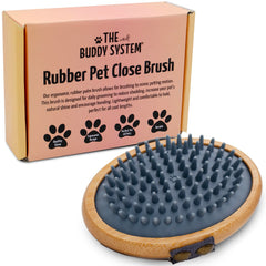 The Buddy System paume-ovale-gris : brosse douce pour un toilettage quotidien.