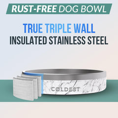 The Coldest Water, gamelle triple paroi pour chien, maintien de la température.