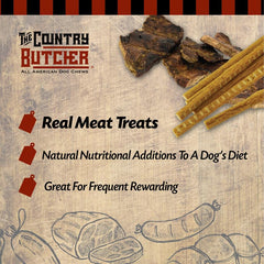 THE COUNTRY BUTCHER sabots vache farcis grand, longue distraction pour chiens puissants