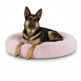 The Dog's Balls lit-donut-rose-36 offre un espace de repos réconfortant pour chiens.