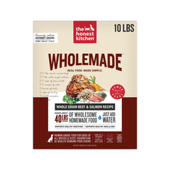 The Honest Kitchen alimentation déshydratée, bol appétissant avec boeuf et saumon pour repas équilibré.