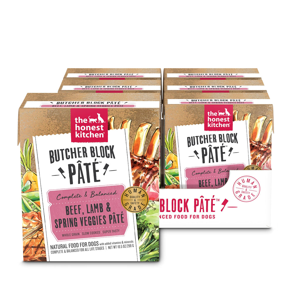 The Honest Kitchen Block Pâté – boeuf et agneau, légumes printaniers, repas équilibré pour chien.