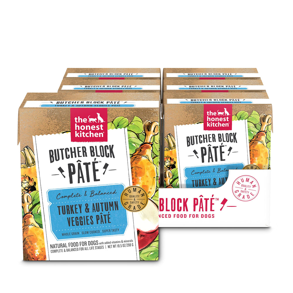 The Honest Kitchen Butcher Block Pâté texture onctueuse dinde et légumes pour chien.