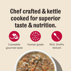 The Honest Kitchen bouillon nutritif, repas humide prêt à servir.