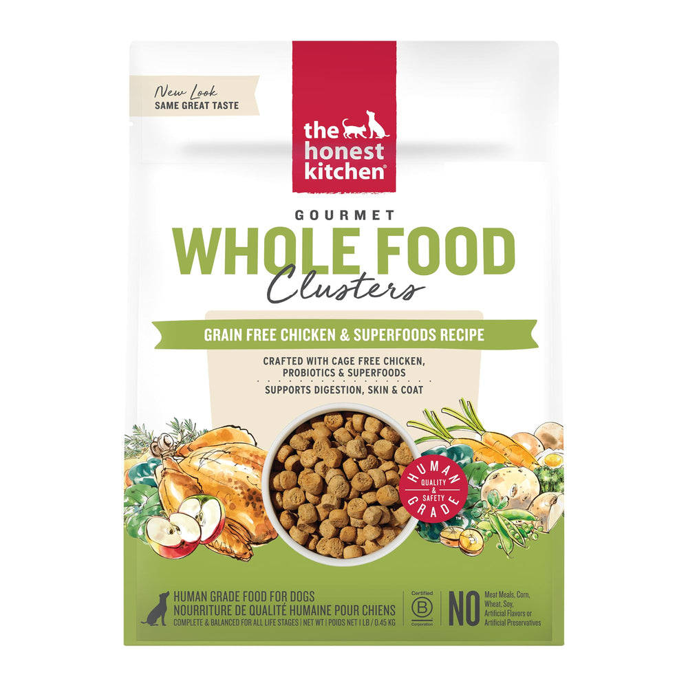 The Honest Kitchen Clusters poulet grain-free en sachet d’essai 1-lb, prêt à goûter