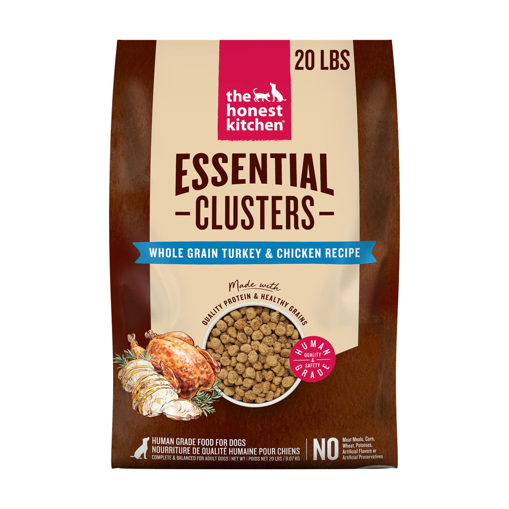 The Honest Kitchen Essential Clusters sac poulet dinde, repas équilibré pour chien.