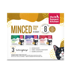 The Honest Kitchen Mince Chat – Bouillon d'os riche, texture appétissante pour chats gourmets.