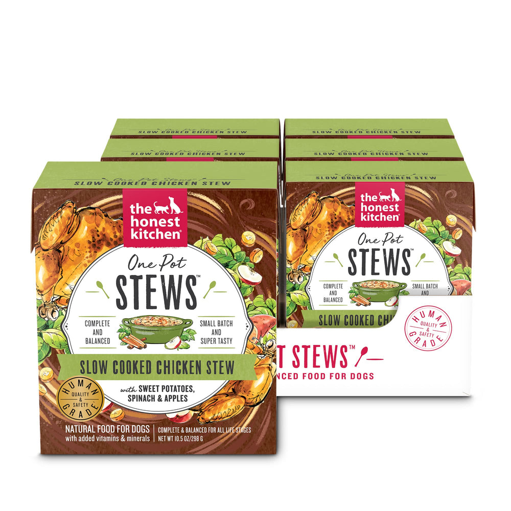 The Honest Kitchen pack front – poulet, présentation de l'emballage pour ce ragoût.