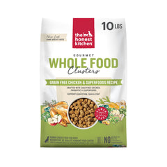 The Honest Kitchen – poulet clusters sans céréales, repas équilibré pour chien adulte.