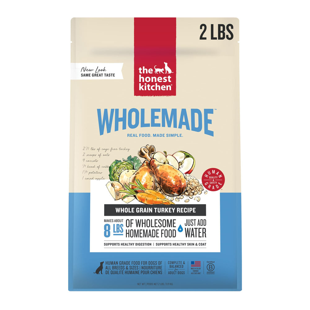 The Honest Kitchen Wholemade dinde dans bol, repas pratique pour chien.