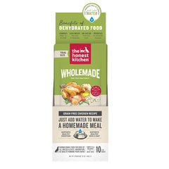 The Honest Kitchen WholeMade poulet sans cereales, emballage pratique prêt à hydrater rapidement.