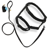 Harnais teddy bouclé noir THE LICKER STORE pour promenades confortables et faciles.