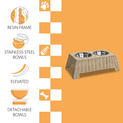 Design contemporain en osier amande pour une déco moderne et fonctionnelle.