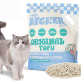 The Licker Store litière au tofu absorbante, nettoyage rapide et efficace.