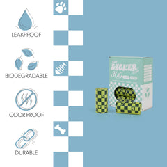 Rouleaux de sacs biodégradables 9 x 13 pouces THE LICKER STORE adaptés aux grandes races