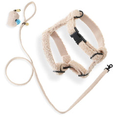 THE LICKER STORE WLK1000A 4SET harnais bouclé teddy camel pour balades confortables.