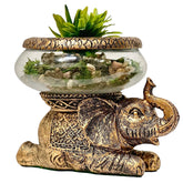 THE NIFTY NOOK Eléphant bol-verre amovible, parfait pour terrarium ou centre de table.