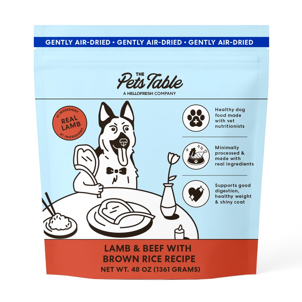 The Pets Table – sac nourriture chien agneau et boeuf riz brun sechee a l'air