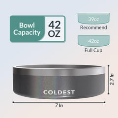 Bol Coldest Water en inox durable résiste à la rouille et aux morsures.