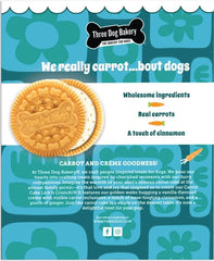 Three Dog Bakery Crème-vanille-carottes-inclusions, cœur crémeux et morceaux de carotte