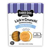 Three Dog Bakery Lick'n Crunch – Biscuit doré vanille, récompense savoureuse pour chien.
